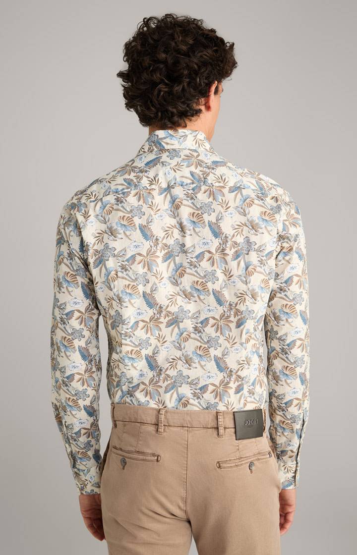 Joop Hemd Pai In Hellbeige/Blau Gemustert