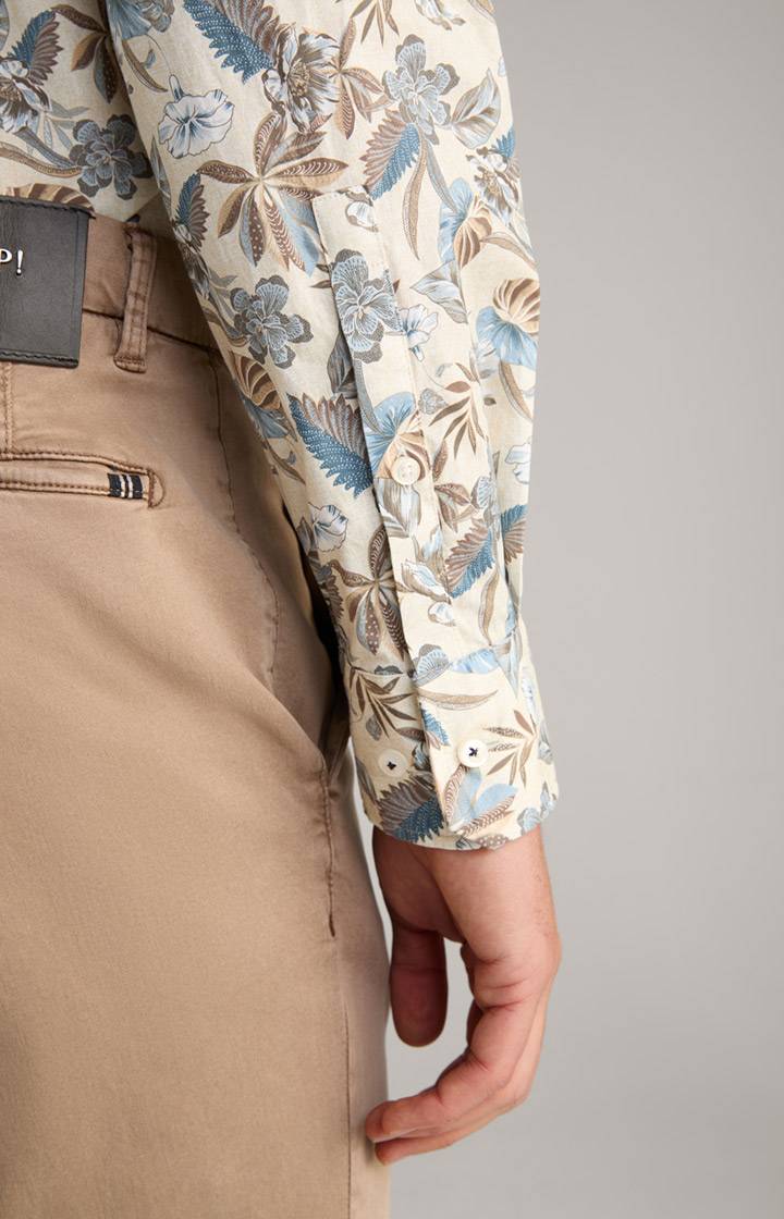 Joop Hemd Pai In Hellbeige/Blau Gemustert