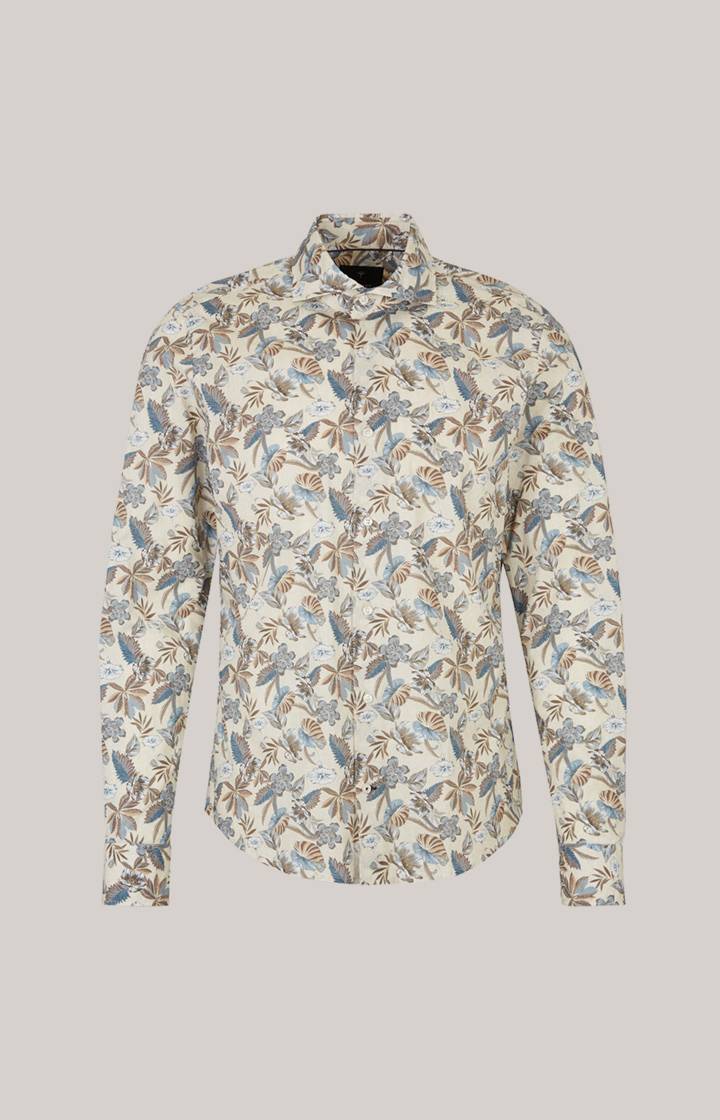 Joop Hemd Pai In Hellbeige/Blau Gemustert