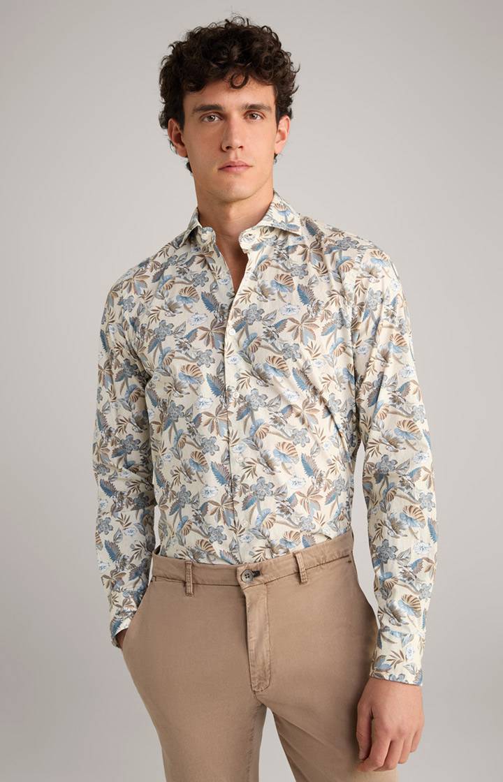 Joop Hemd Pai in Hellbeige/Blau gemustert