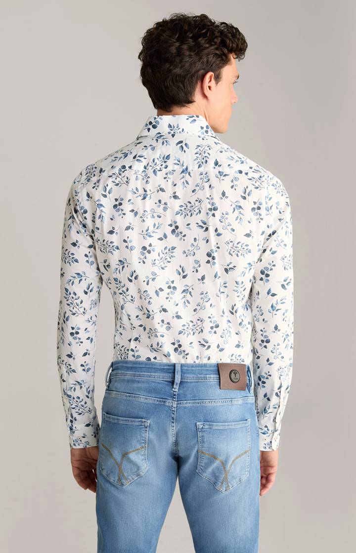 Joop Hemd Pai In Offwhite/Blau Gemustert