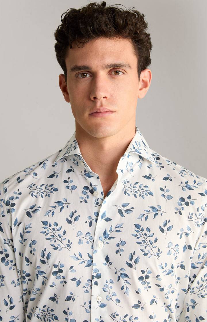 Joop Hemd Pai In Offwhite/Blau Gemustert