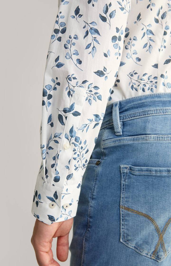 Joop Hemd Pai In Offwhite/Blau Gemustert