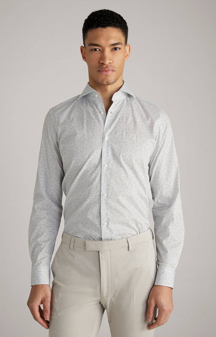 Joop Hemd Pai in Offwhite/Hellblau gemustert