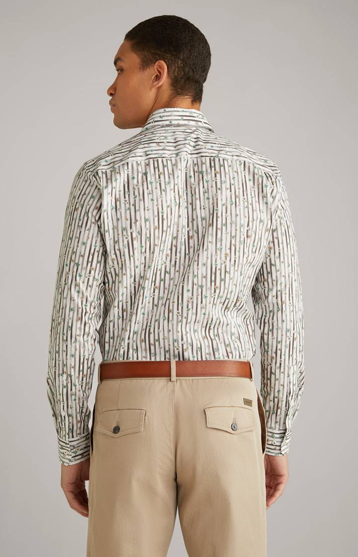 Joop Hemd Pai In Offwhite/Hellgrün/Braun Gemustert