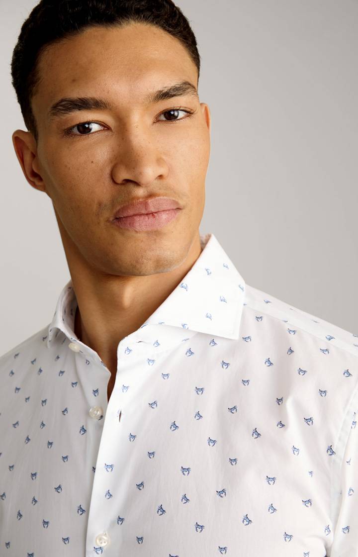 Joop Hemd Pai In Weiß/Blau Gemustert