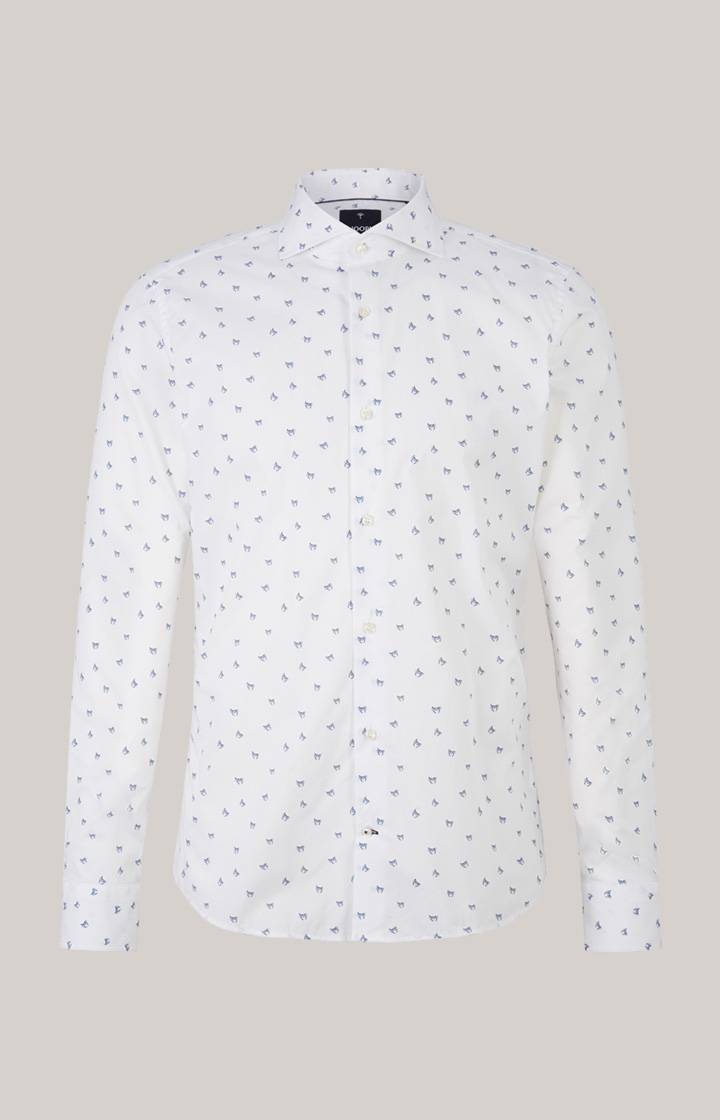 Joop Hemd Pai In Weiß/Blau Gemustert