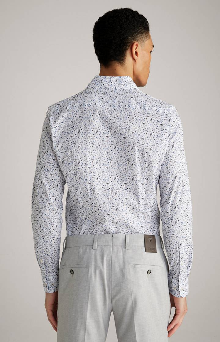 Joop Hemd Pai In Weiß/Blau Gemustert