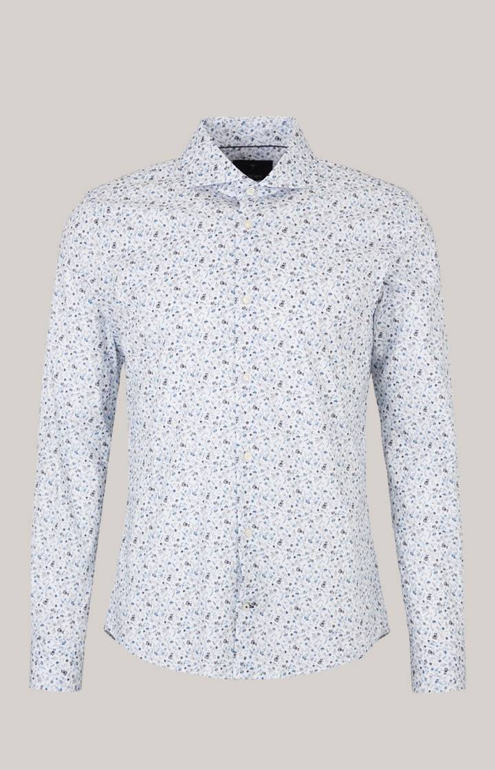 Joop Hemd Pai In Weiß/Blau Gemustert