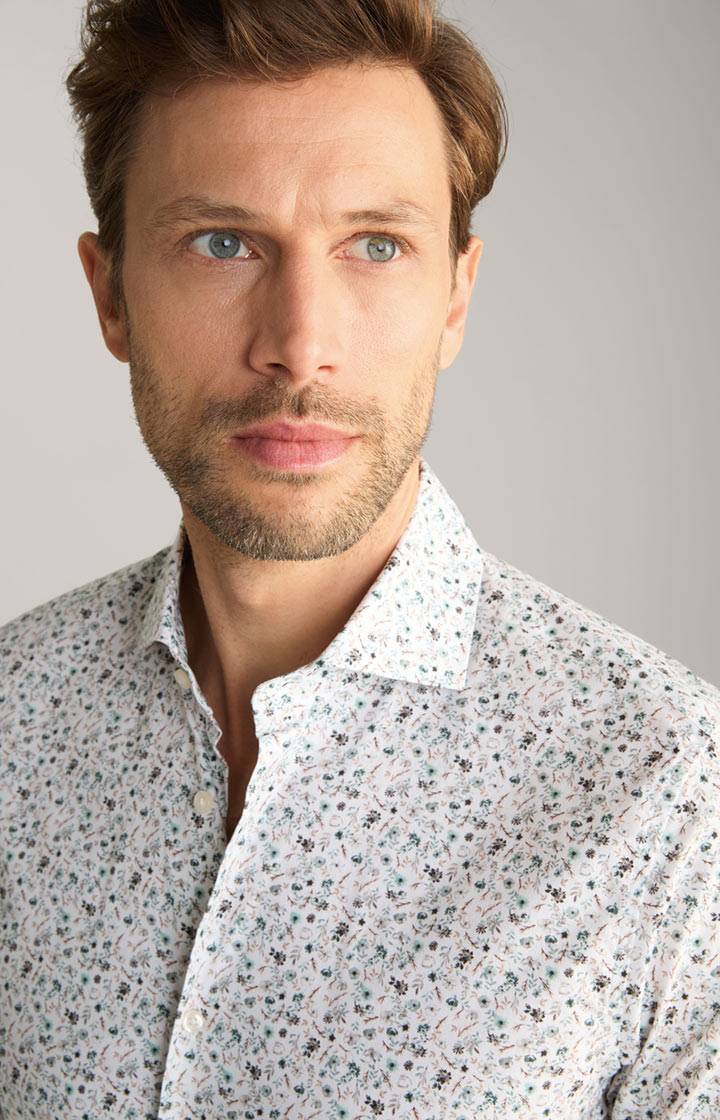 Joop Hemd Pai In Weiß/Grün Gemustert