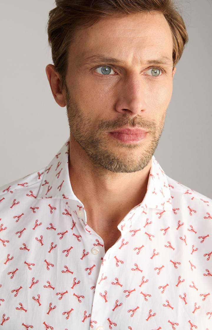 Joop Hemd Pai In Weiß/Rot Gemustert