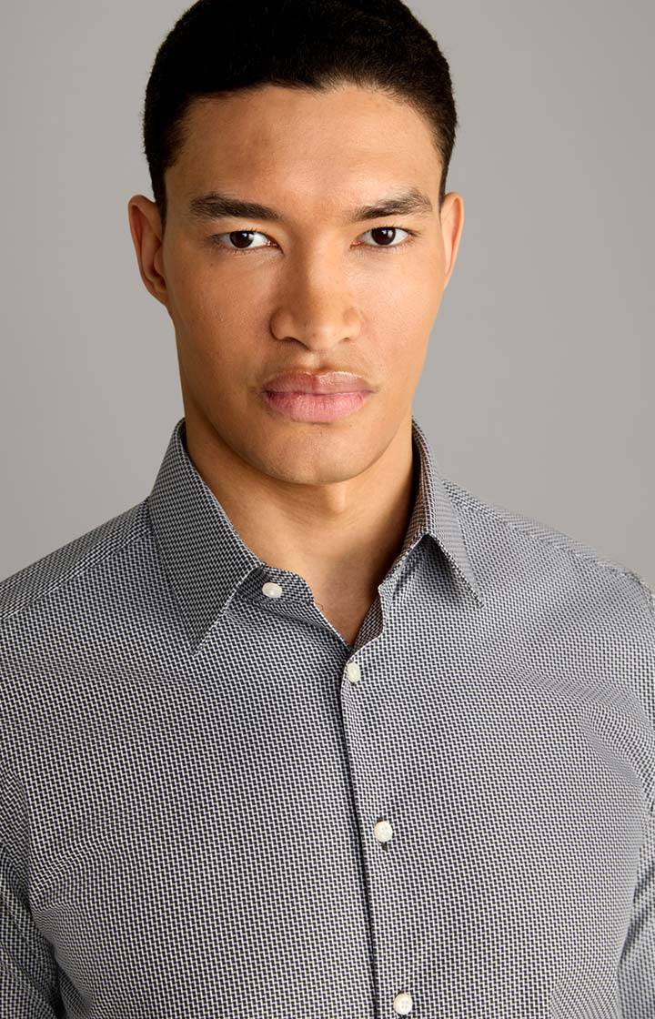Joop Hemd Pierce In Schwarz/Weiß Gemustert