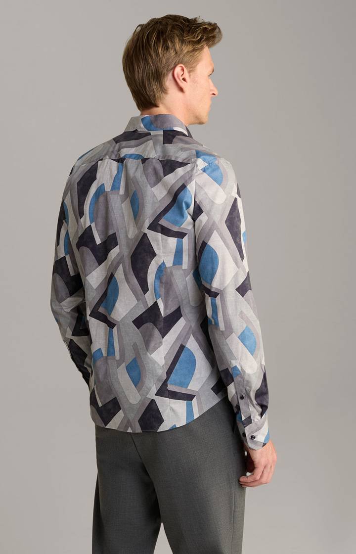 Joop Hemd Pit In Blau Gemustert