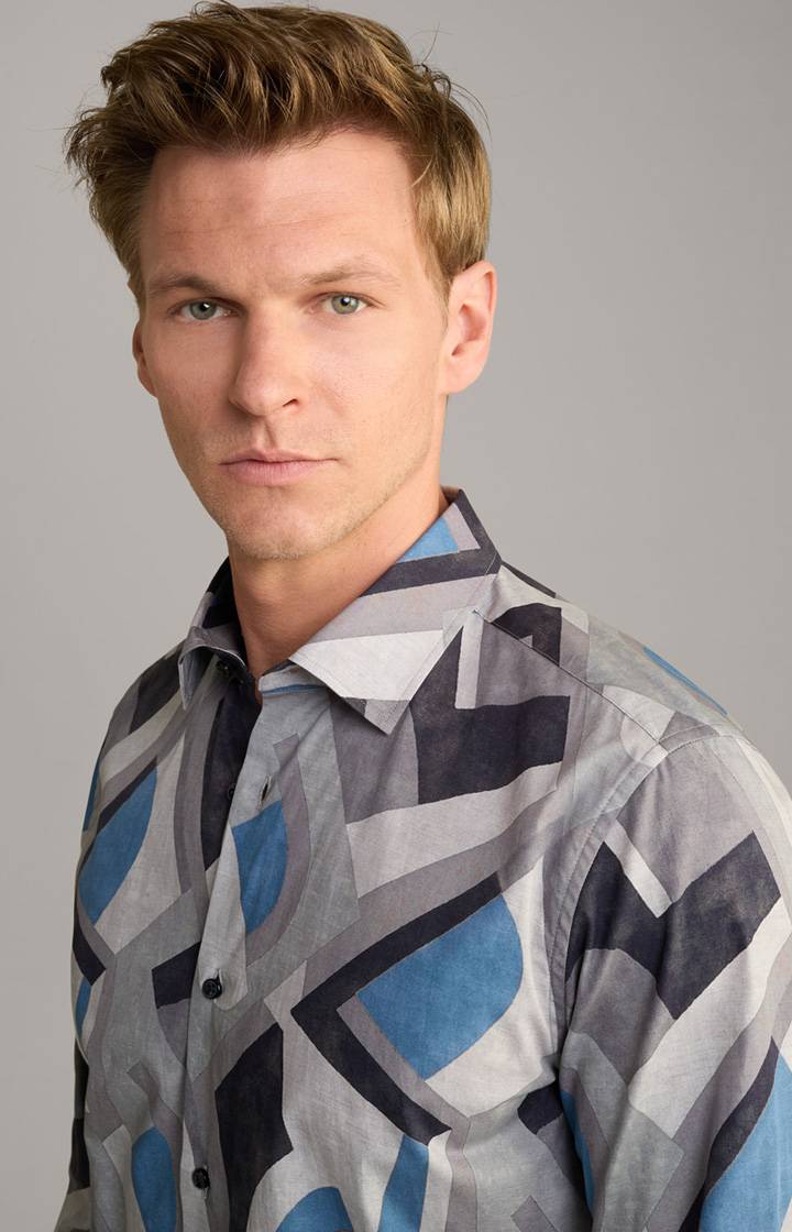 Joop Hemd Pit In Blau Gemustert