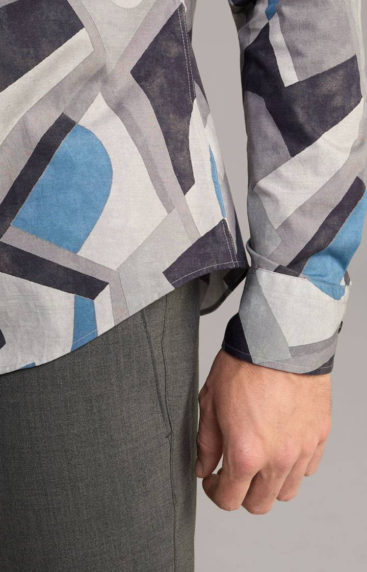 Joop Hemd Pit In Blau Gemustert