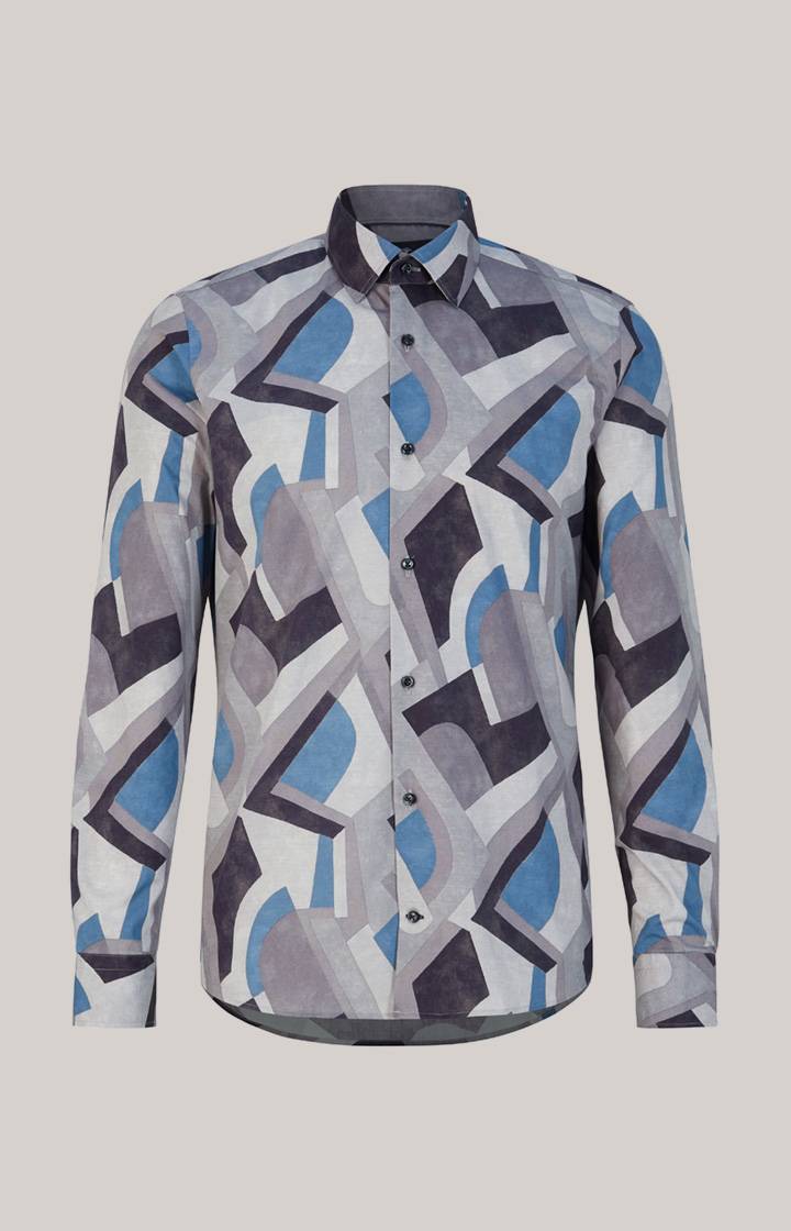 Joop Hemd Pit In Blau Gemustert