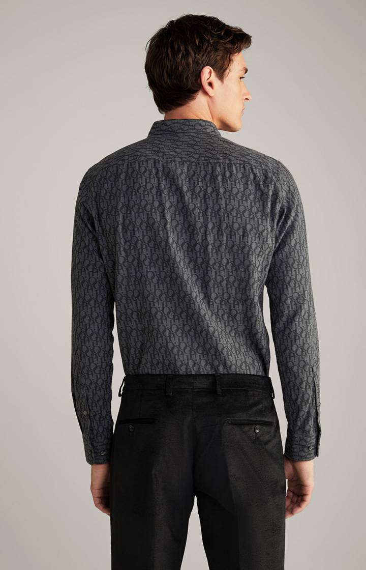 Joop Hemd Pit In Dunkelgrau Gemustert