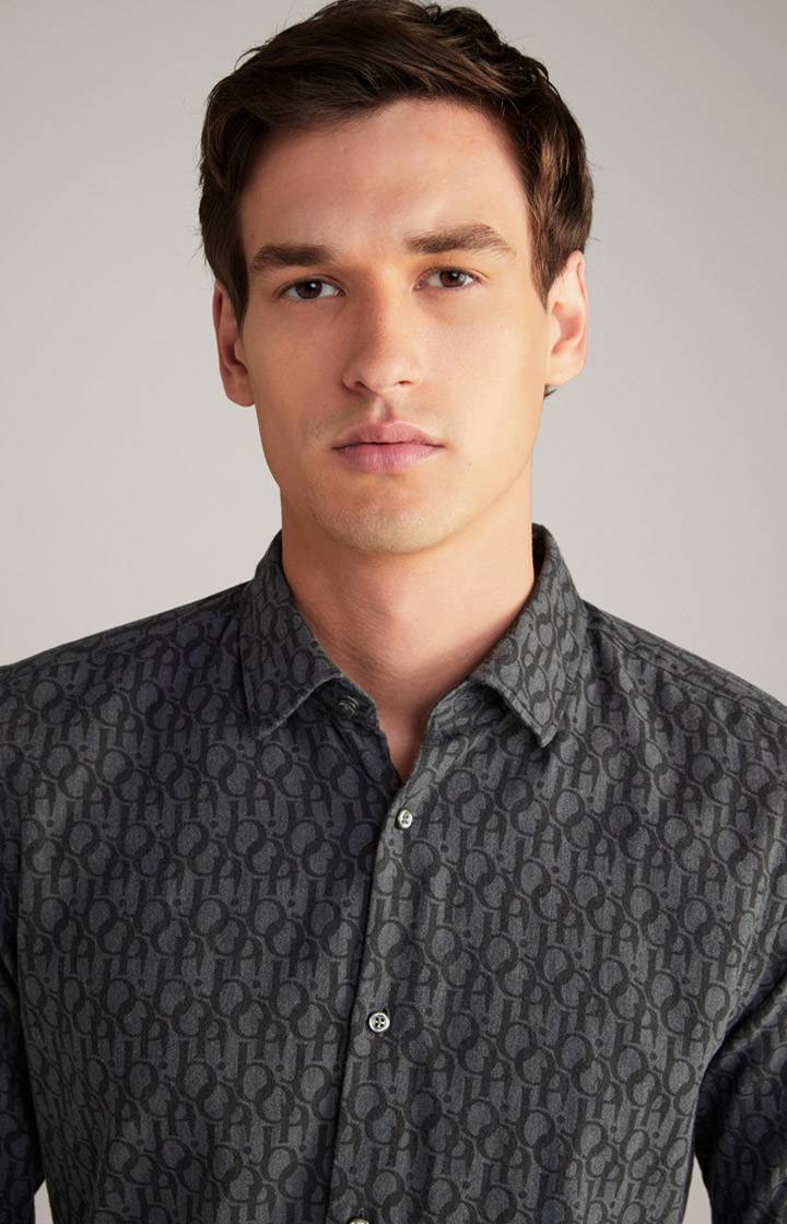 Joop Hemd Pit In Dunkelgrau Gemustert