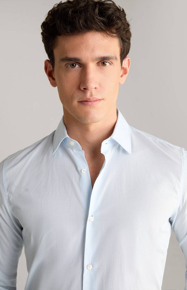 Joop Hemd Pit In Hellblau Gemustert