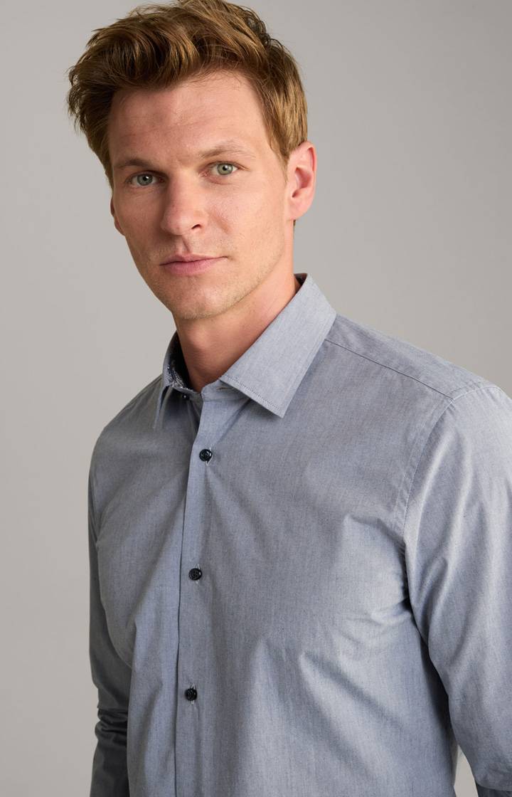 Joop Hemd Pit In Hellblau Meliert