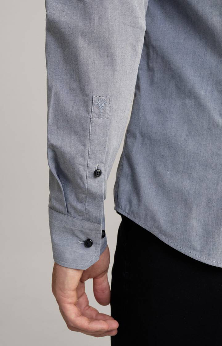 Joop Hemd Pit In Hellblau Meliert