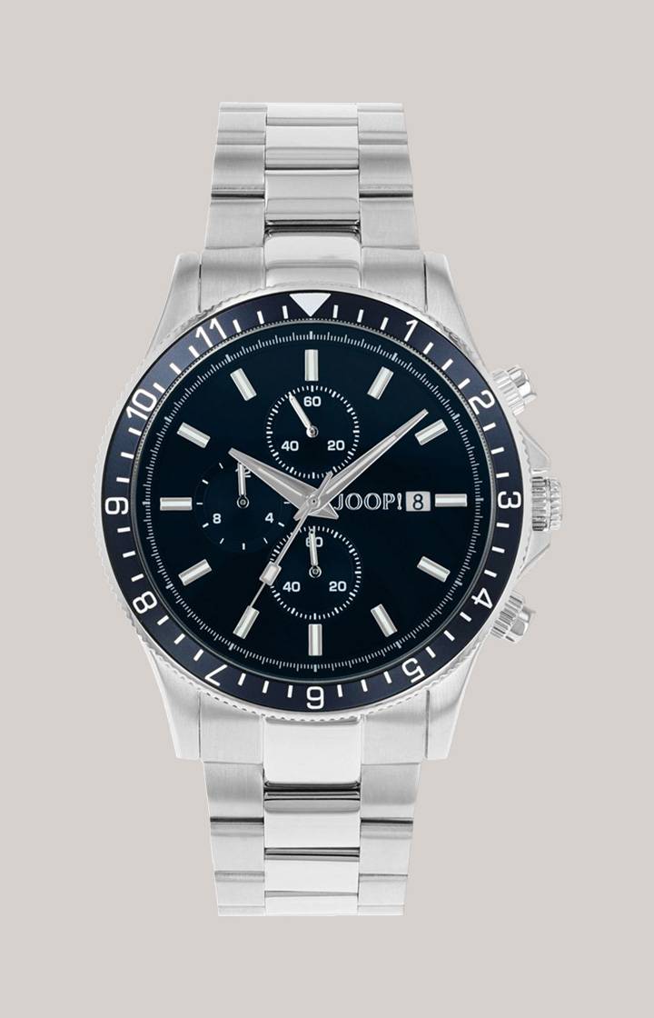 Joop Herren-Armbanduhr in Silber/Blau