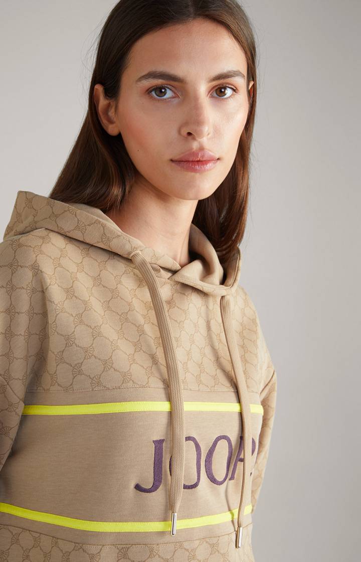 Joop Hoodie In Beige Gemustert