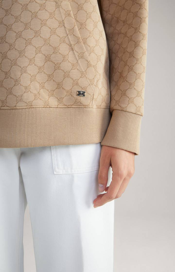 Joop Hoodie In Beige Gemustert