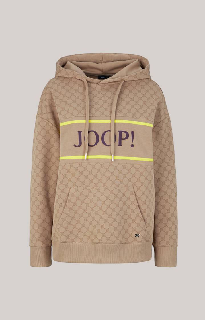 Joop Hoodie In Beige Gemustert