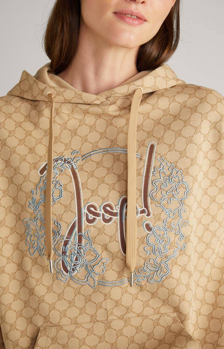 Joop Hoodie In Beige Gemustert