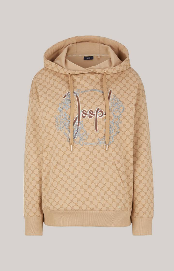 Joop Hoodie In Beige Gemustert