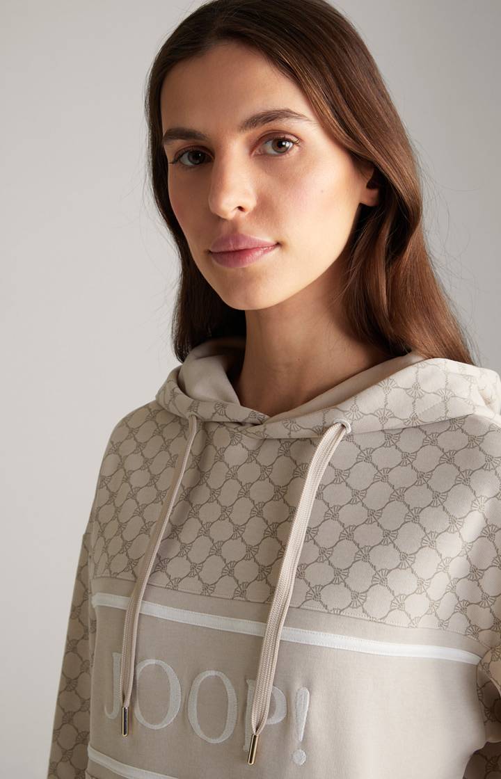 Joop Hoodie In Nude Gemustert