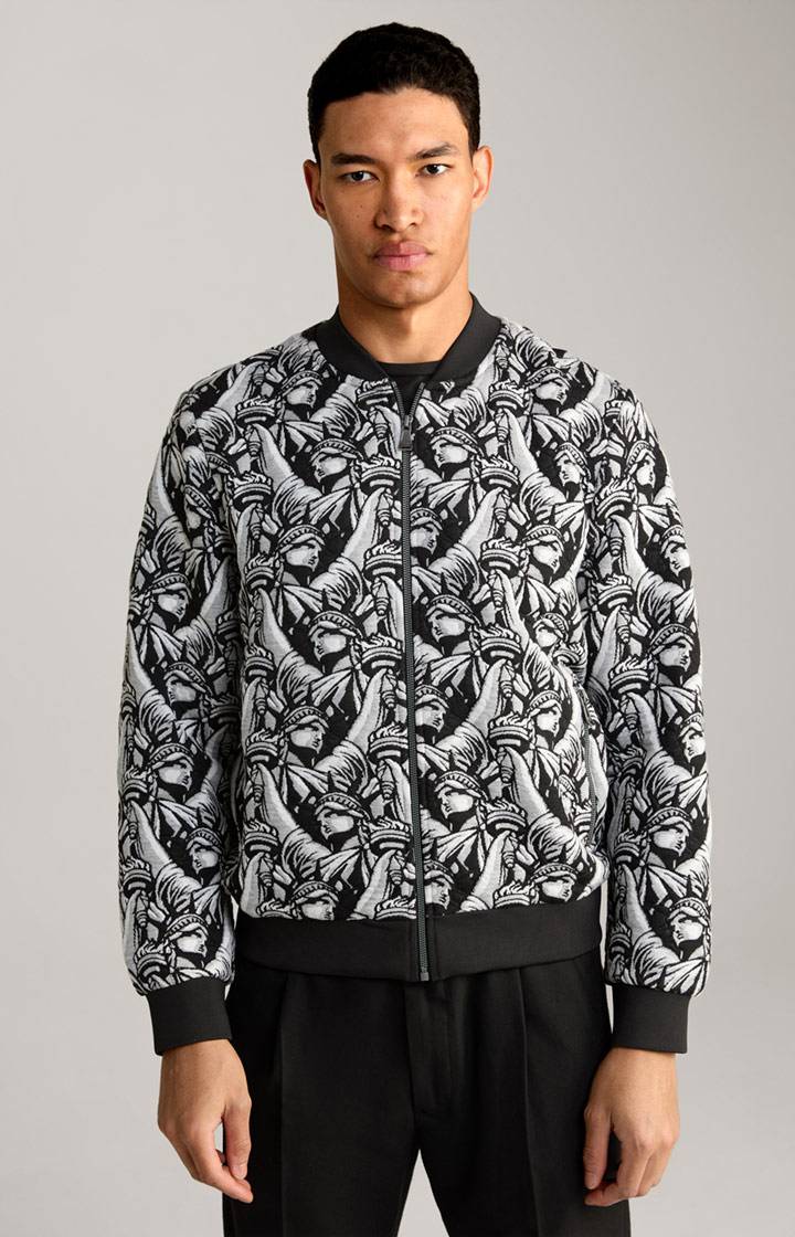 Joop Jacquard-Blouson Danger in Schwarz gemustert
