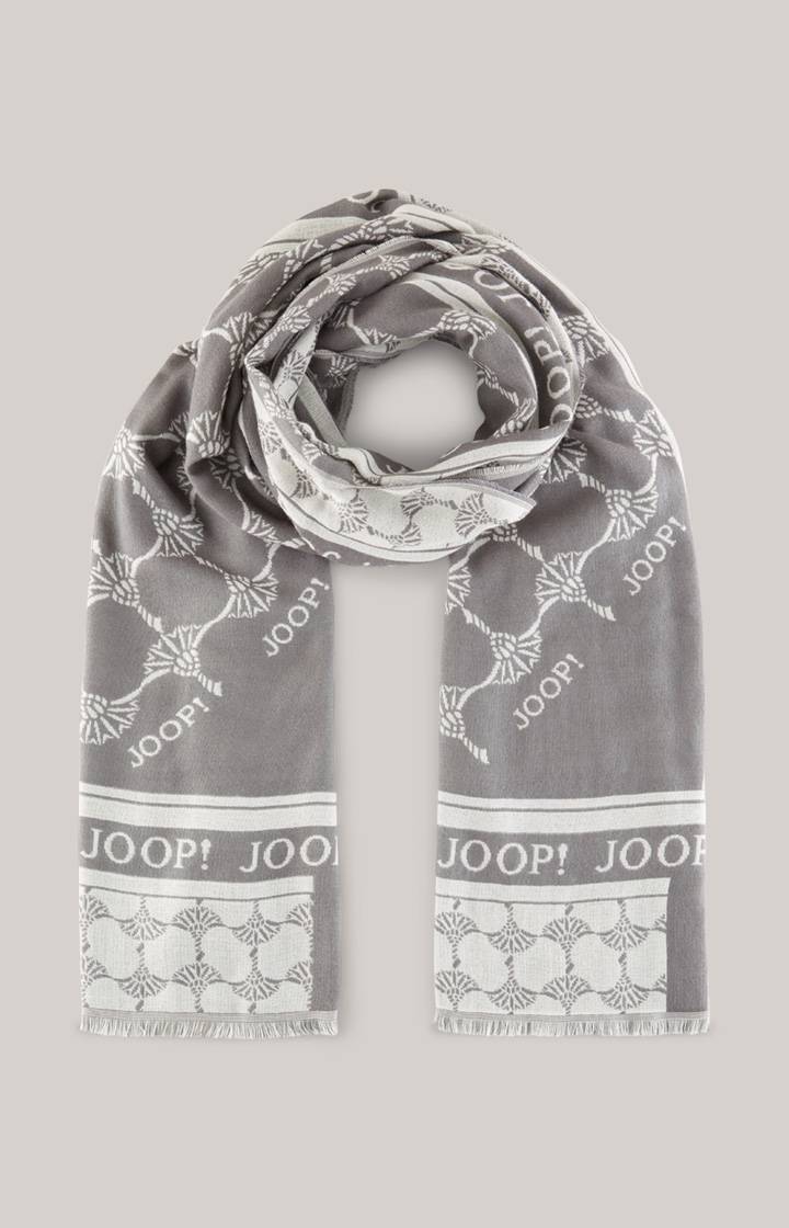 Joop Jacquard-Schal In Grau/Creme