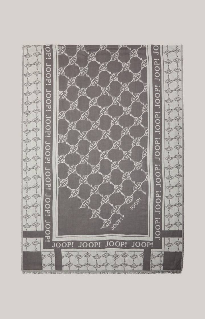 Joop Jacquard-Schal in Grau/Creme