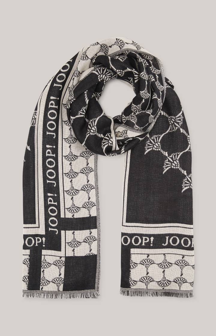 Joop Jacquard-Schal In Schwarz/Beige
