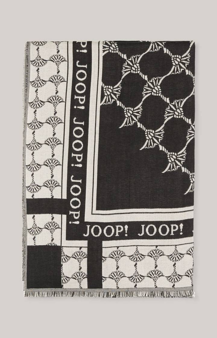 Joop Jacquard-Schal in Schwarz/Beige