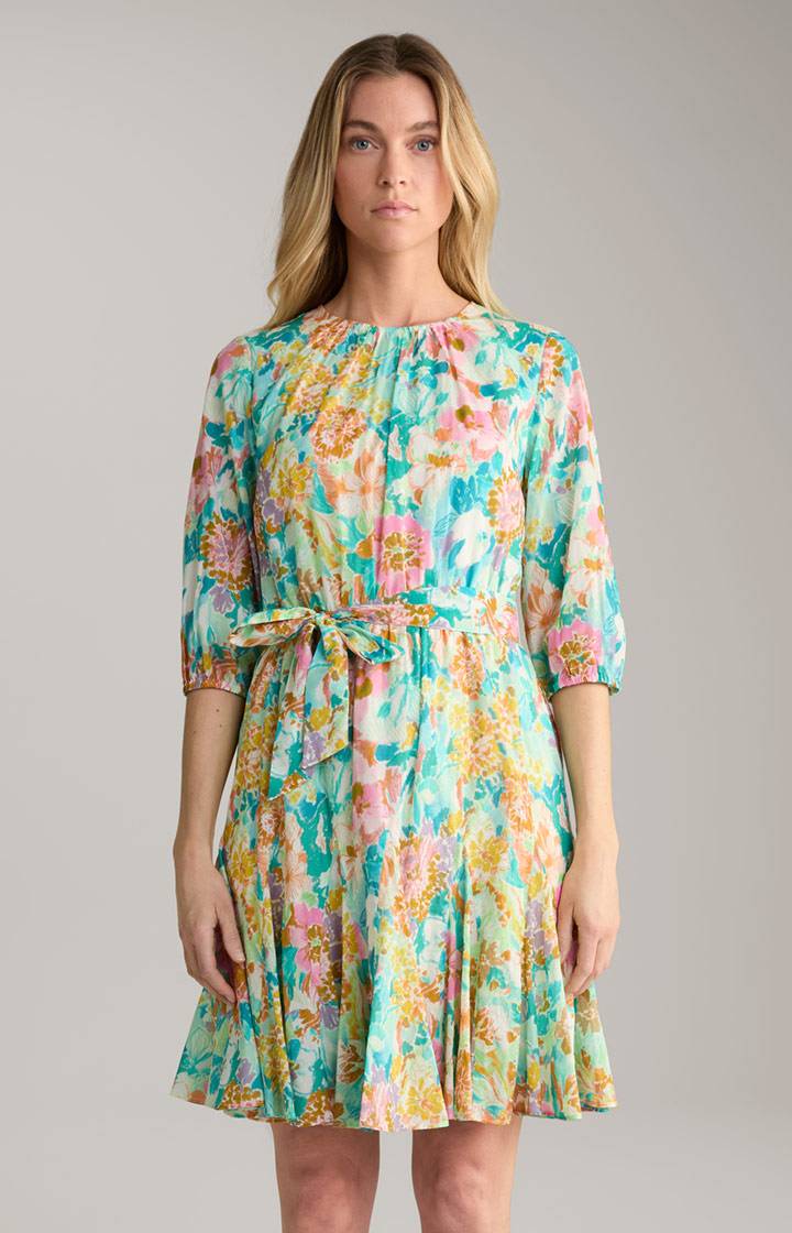 Joop Kleid in Mint/Türkis/Gelb