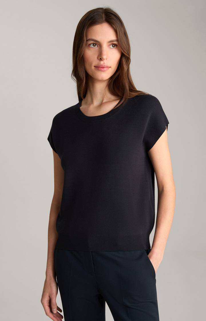 Joop Kurzarm-Pullover in Navy