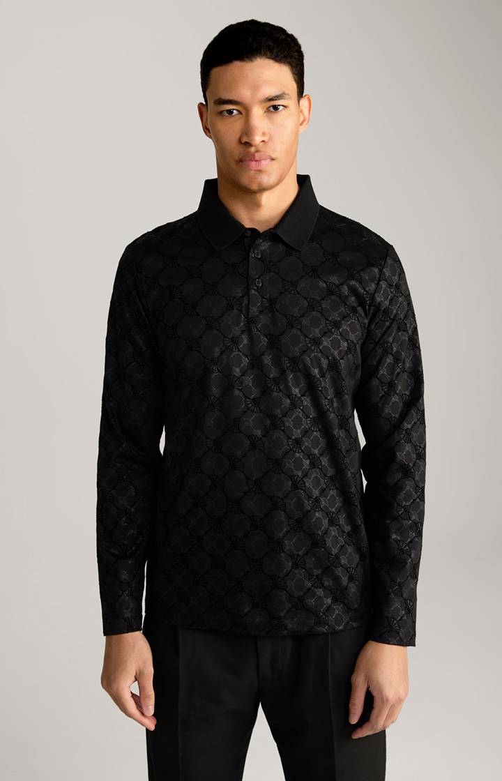 Joop Langarm-Poloshirt Pasquale in Schwarz
