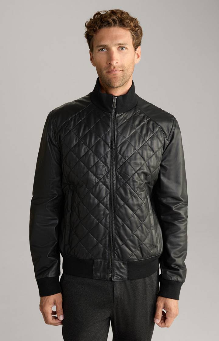 Joop Leder-Blouson Tobos in Schwarz