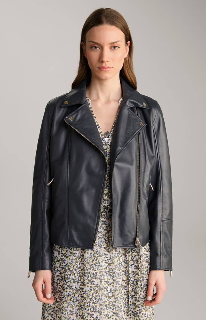Joop Lederjacke in Navy