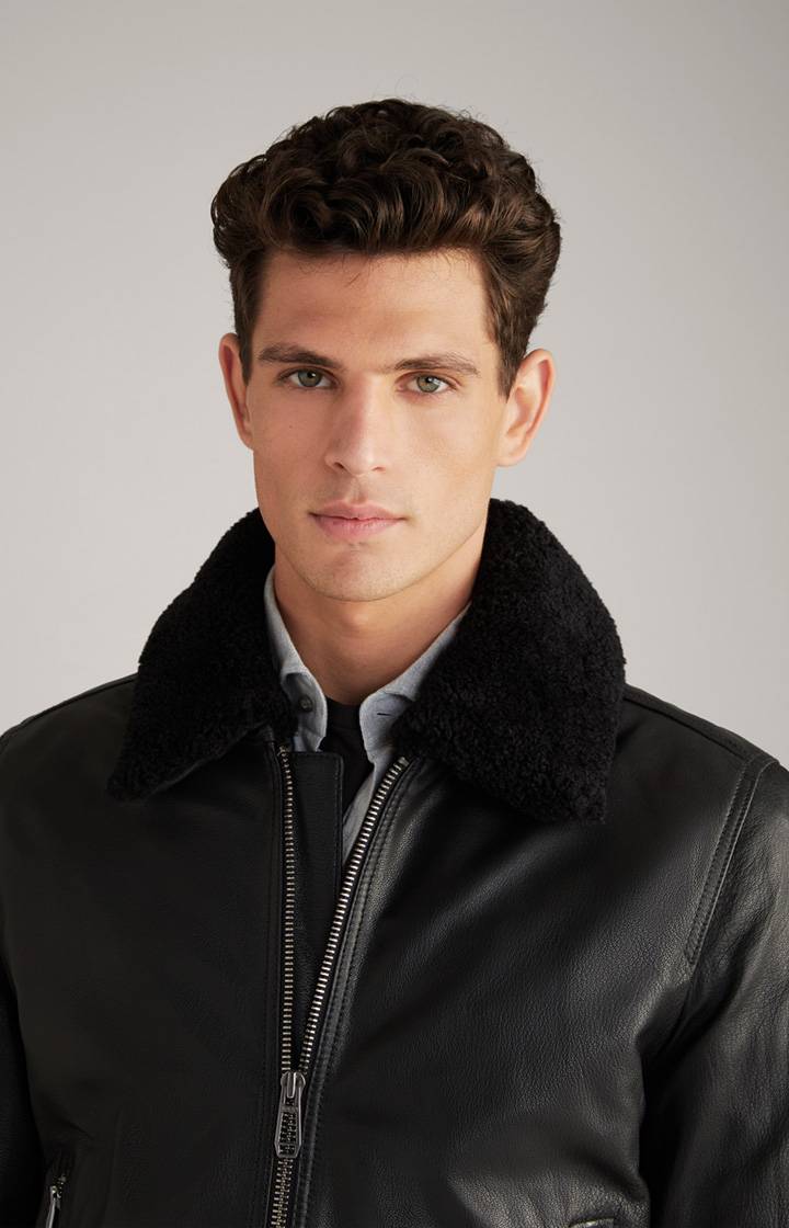 Joop Lederjacke Mech In Schwarz