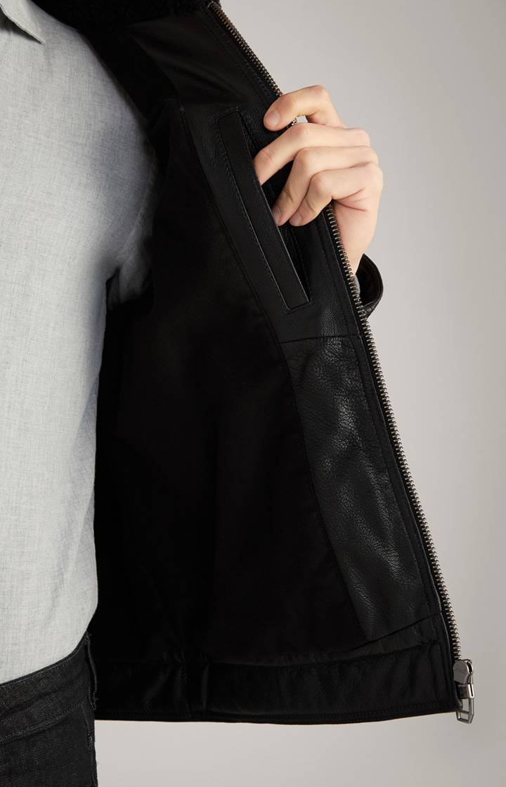 Joop Lederjacke Mech In Schwarz