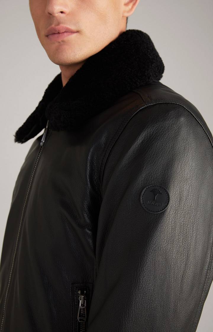 Joop Lederjacke Mech In Schwarz