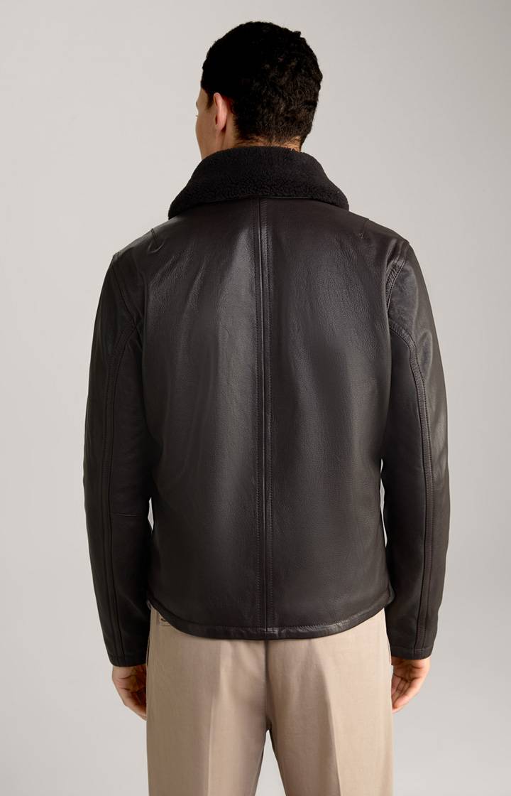 Joop Lederjacke Mesh In Dunkelbraun