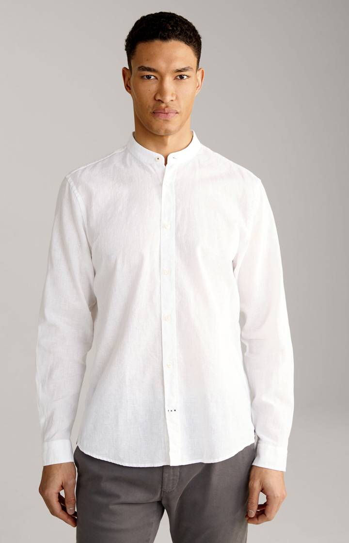 Joop Leinen-Baumwoll-Hemd Hedde in Weiß