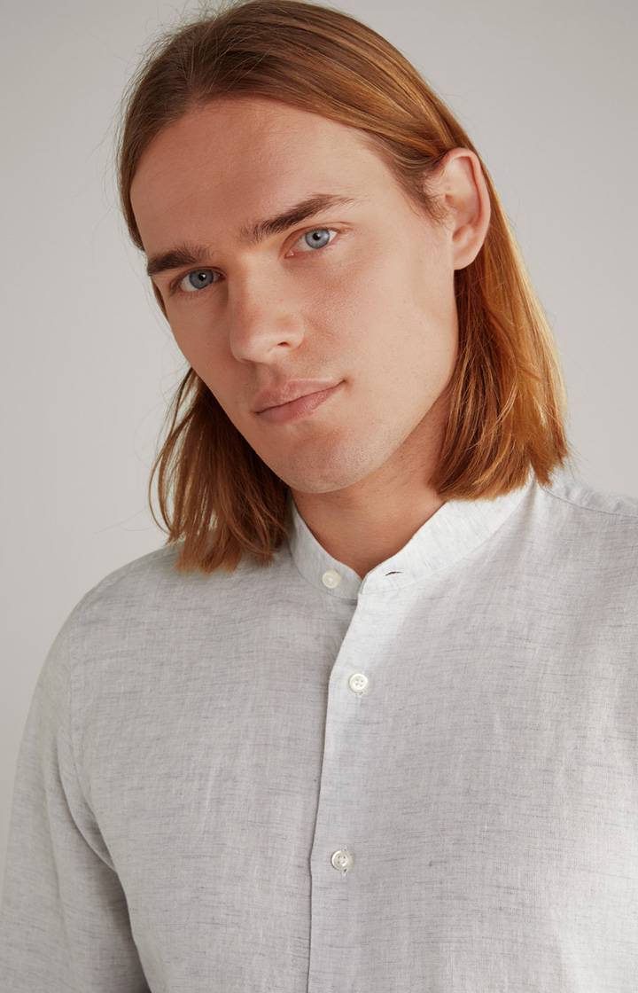 Joop Leinen-Baumwoll-Hemd Pebo In Hellgrau Meliert