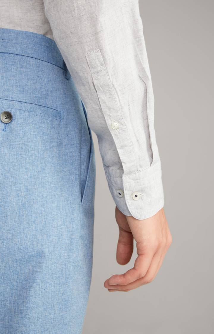 Joop Leinen-Baumwoll-Hemd Pebo In Hellgrau Meliert