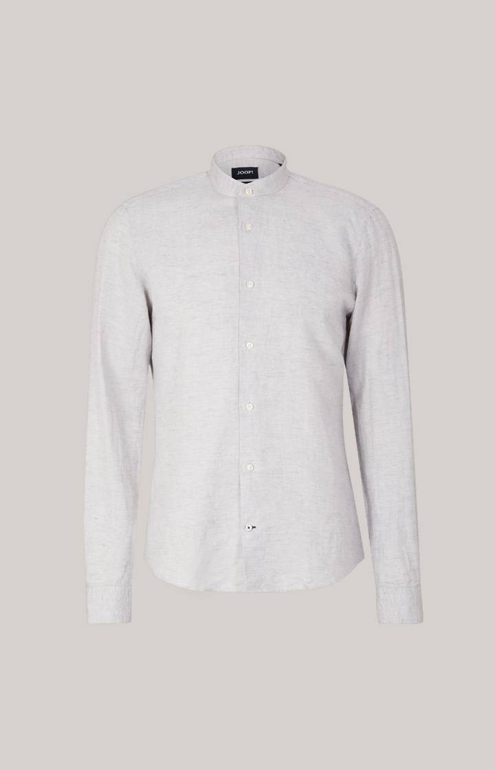 Joop Leinen-Baumwoll-Hemd Pebo In Hellgrau Meliert